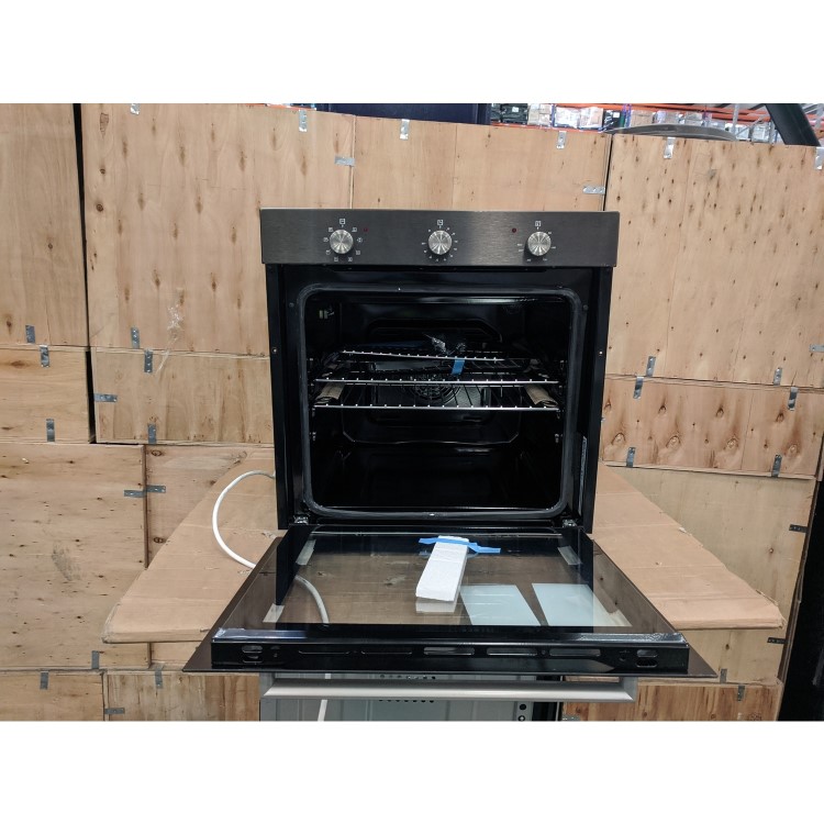 Refurbished electriQ EQBIOLG1DARKINOX 60cm Single Built In Electric Oven Dark Grey Stainless Steel 