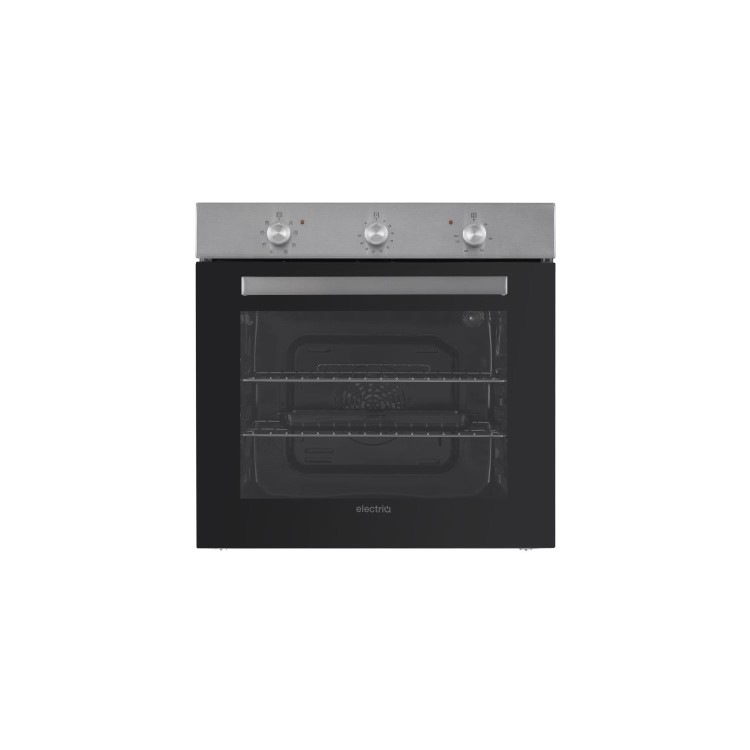GRADE A2 - electriQ 73L Plug In Electric Fan Assisted Single Oven - Stainless Steel