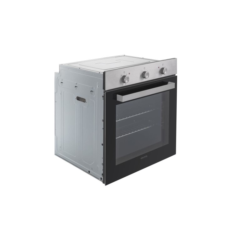 GRADE A2 - electriQ 73L Plug In Electric Fan Assisted Single Oven - Stainless Steel