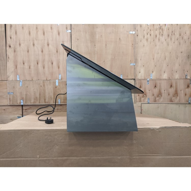 Refurbished electriQ eIQCHB90B 90cm Angled Cooker Hood with Optional Chimney Black Glass and Stainless Steel