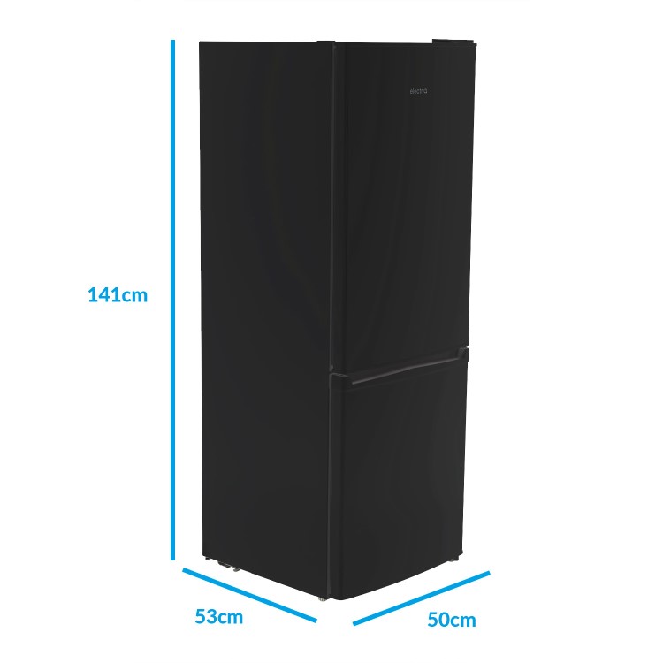 Refurbished electriQ eqfs50141ffb Freestanding 167 Litre 60/40 Split Fridge Freezer Black