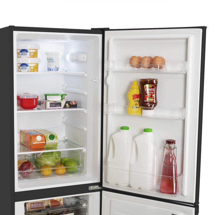 GRADE A2 - electriQ 167 Litre 60/40 Freestanding Fridge Freezer - Black