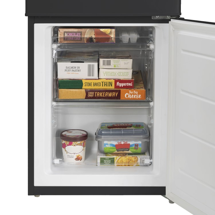 GRADE A2 - electriQ 167 Litre 60/40 Freestanding Fridge Freezer - Black