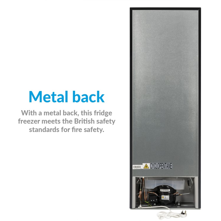 GRADE A2 - electriQ 167 Litre 60/40 Freestanding Fridge Freezer - Black