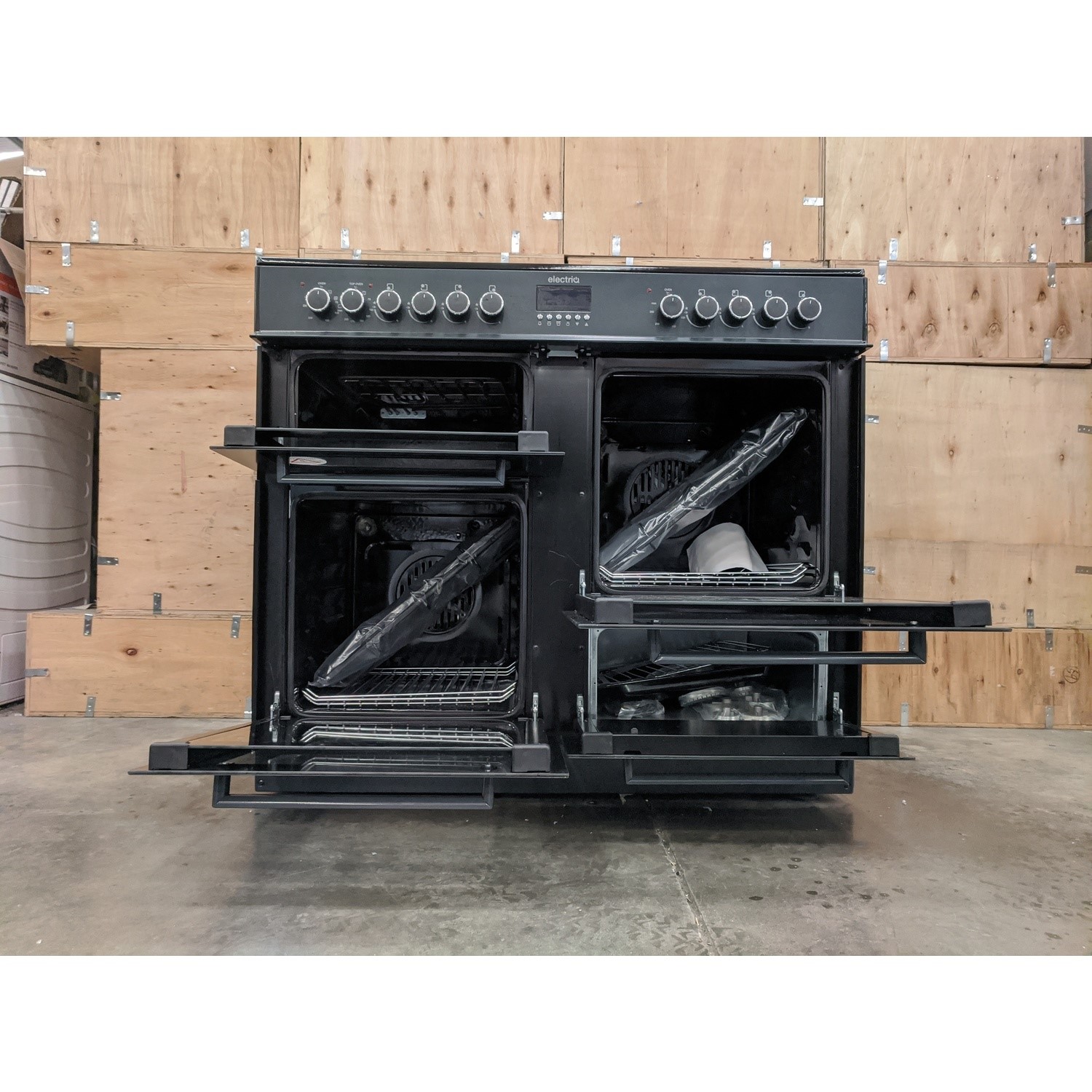 Refurbished electriQ EQRANGE100SLATE 100cm Dual Fuel Range Cooker Slate