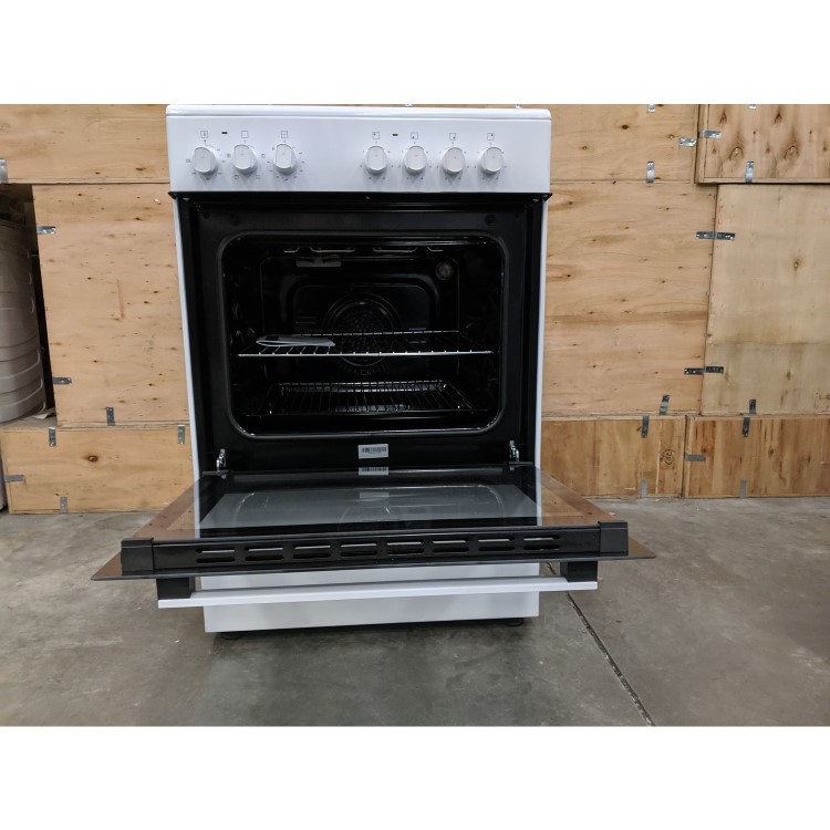 Refurbished electriQ EQEC60W1CERAMIC 60cm Electric Cooker with Ceramic Hob White