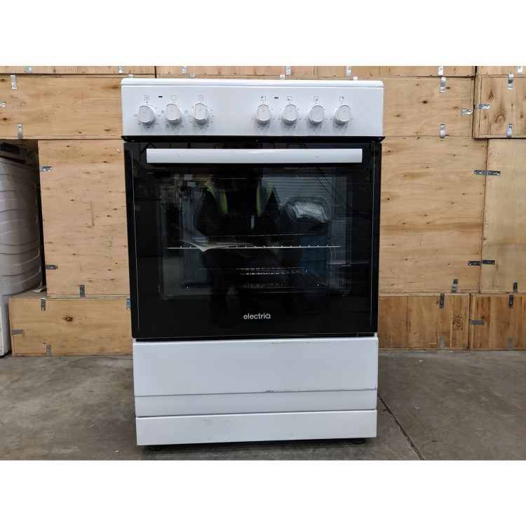 Refurbished electriQ EQEC60W1CERAMIC 60cm Electric Cooker with Ceramic Hob White