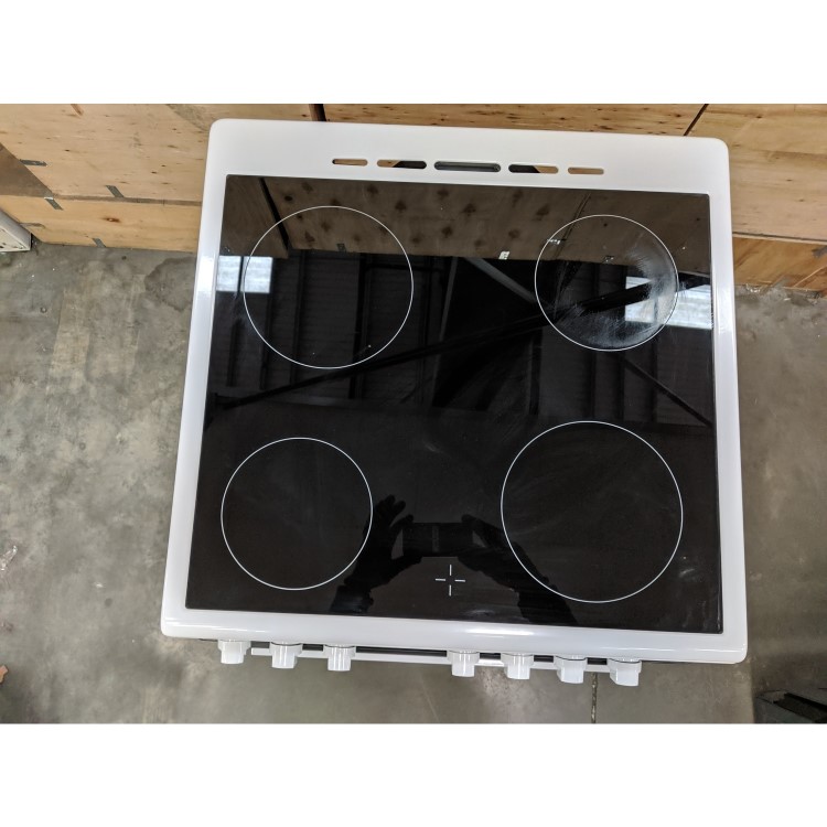 Refurbished electriQ EQEC60W1CERAMIC 60cm Electric Cooker with Ceramic Hob White