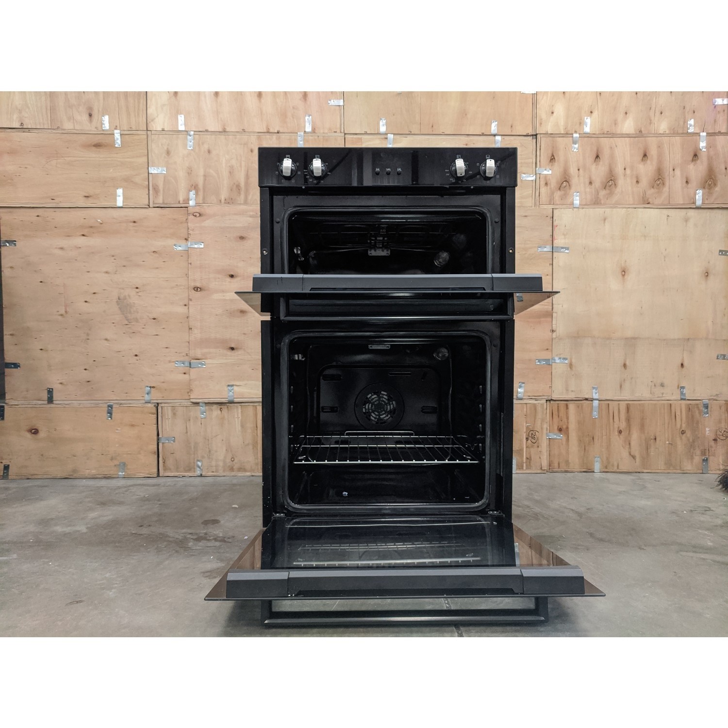 Refurbished electriQ EQDO1BLACK 60cm Double Built In Electric Oven