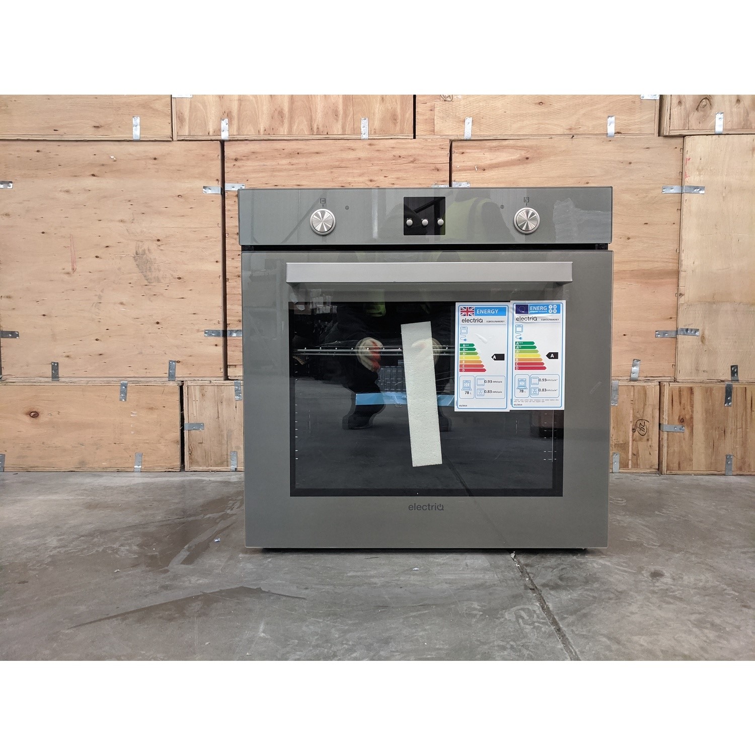 Refurbished electriQ EQBIOLUNARGREY 60cm Single Built In Electric Oven