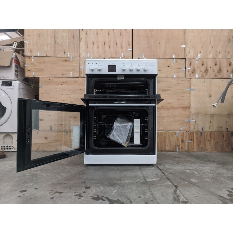 Refurbished electriQ EQDFC360WH 60cm Dual Fuel Cooker with Double Oven White