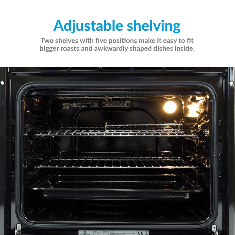 GRADE A1 - electriQ 70 litre 6 Function Built in Static Electric Single Oven - supplied with a plug