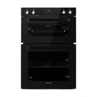 Refurbished electriQ EQDO1BLACK 60cm Double Built In Electric Oven