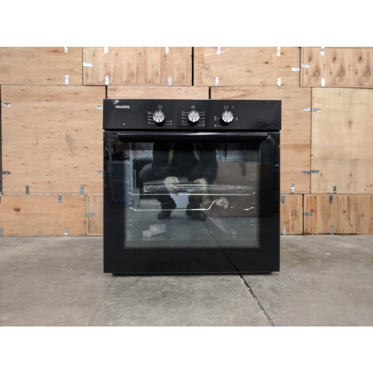 Refurbished electriQ EQBIOGASBLACK 60cm Single Built In Gas Oven with Electric Grill Black