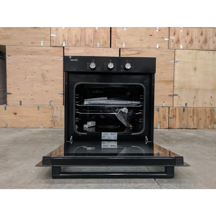 Refurbished electriQ EQBIOGASBLACK 60cm Single Built In Gas Oven with Electric Grill Black