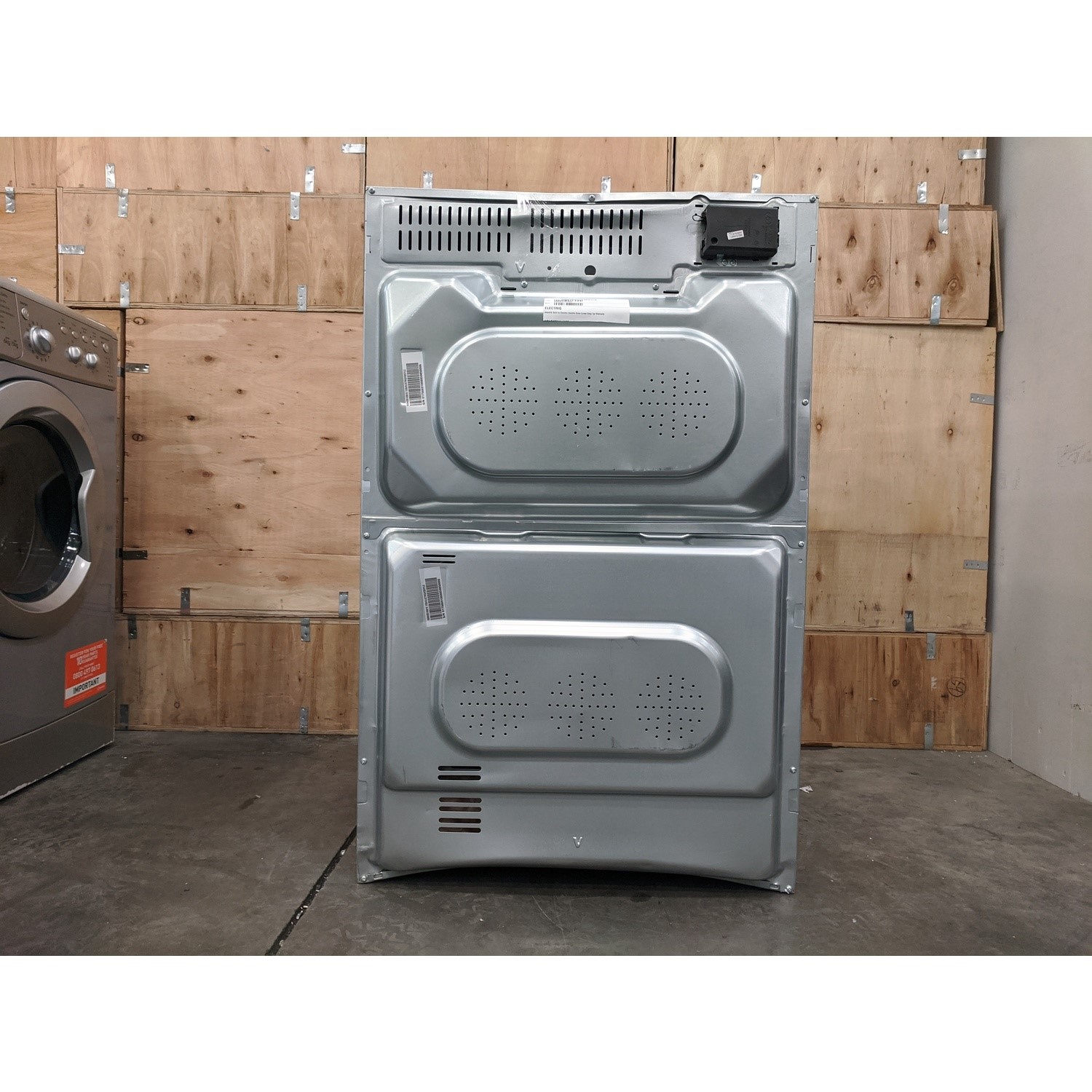 Refurbished electriQ EQDO1LG 60cm Double Built In Electric Oven Grey