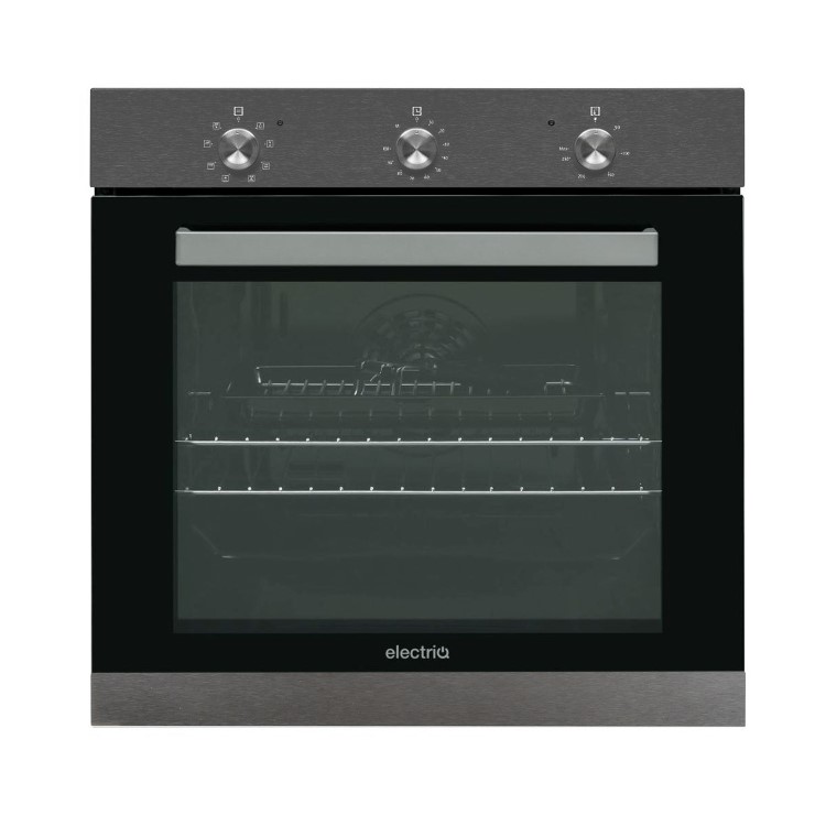 Refurbished electriQ EQBIOLG1DARKINOX 60cm Single Built In Electric Oven Dark Grey Stainless Steel