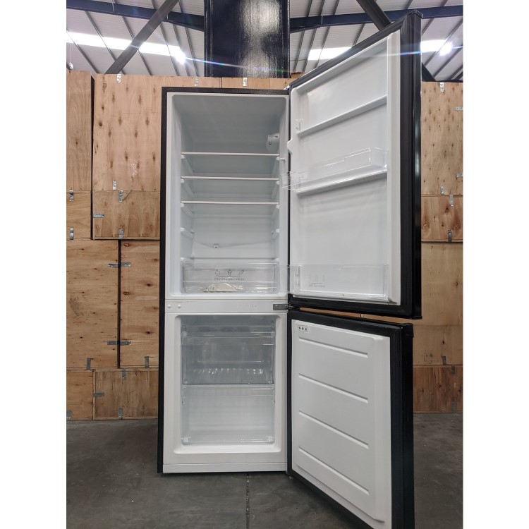 Refurbished electriQ eqfs50141ffb Freestanding 167 Litre 60/40 Split Fridge Freezer Black