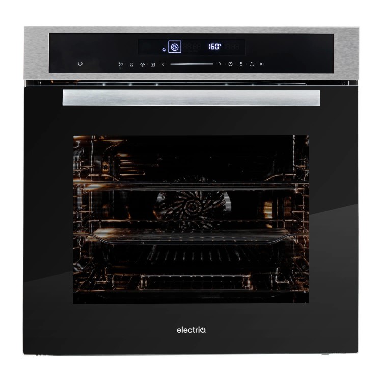 Refurbished electriQ EQOVENM4STEEL Touch Control 60cm Single Built In Electric Oven Stainless Steel