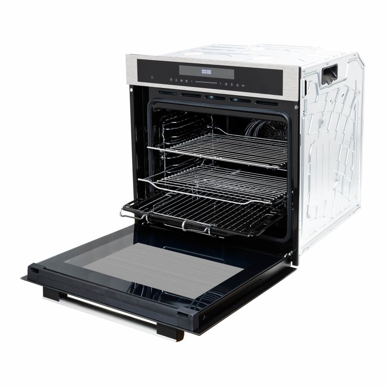 Refurbished electriQ EQOVENM4STEEL Touch Control 60cm Single Built In Electric Oven Stainless Steel