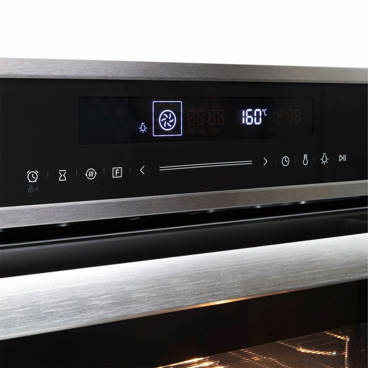 Refurbished electriQ EQOVENM4STEEL Touch Control 60cm Single Built In Electric Oven Stainless Steel