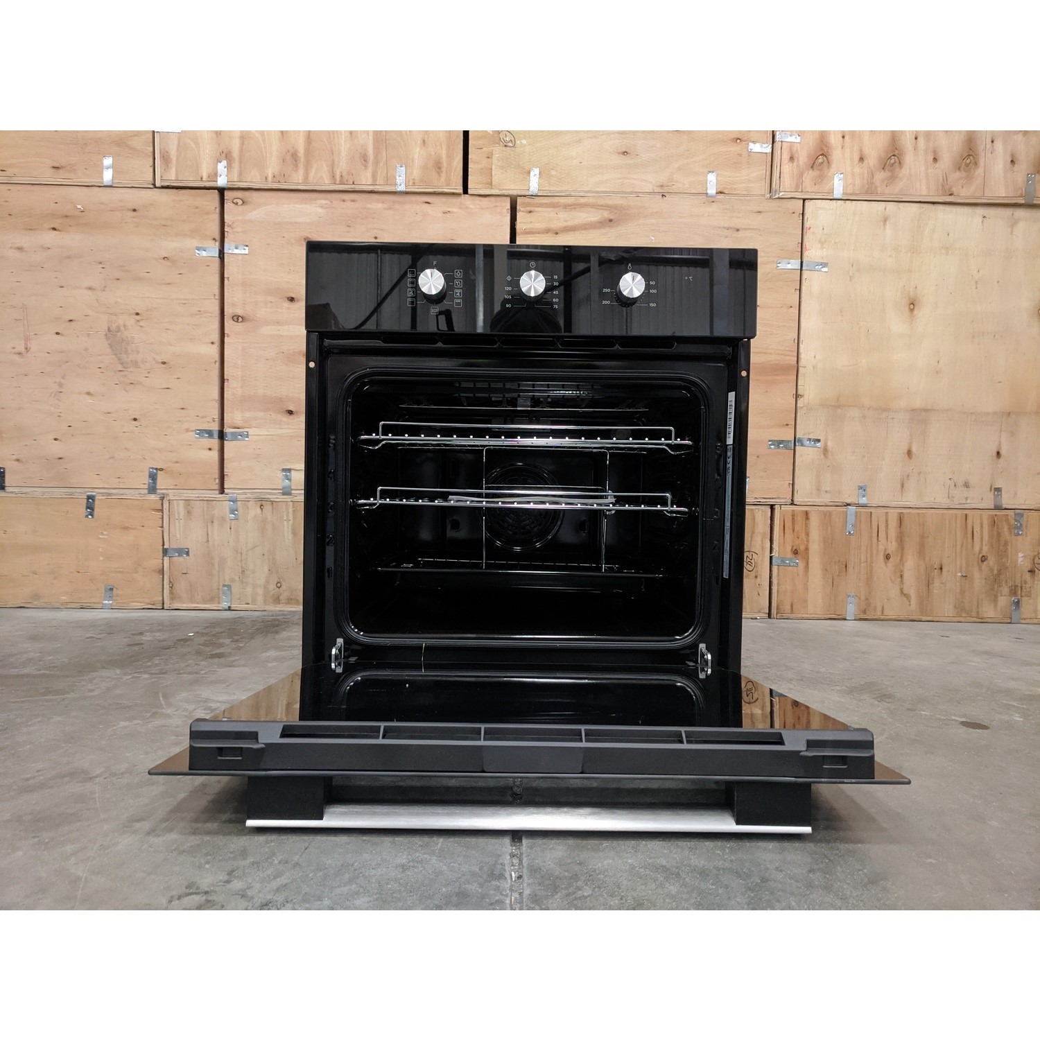 Refurbished electriQ EQOVENM2BLACK 60cm Single Built In Fan Assisted