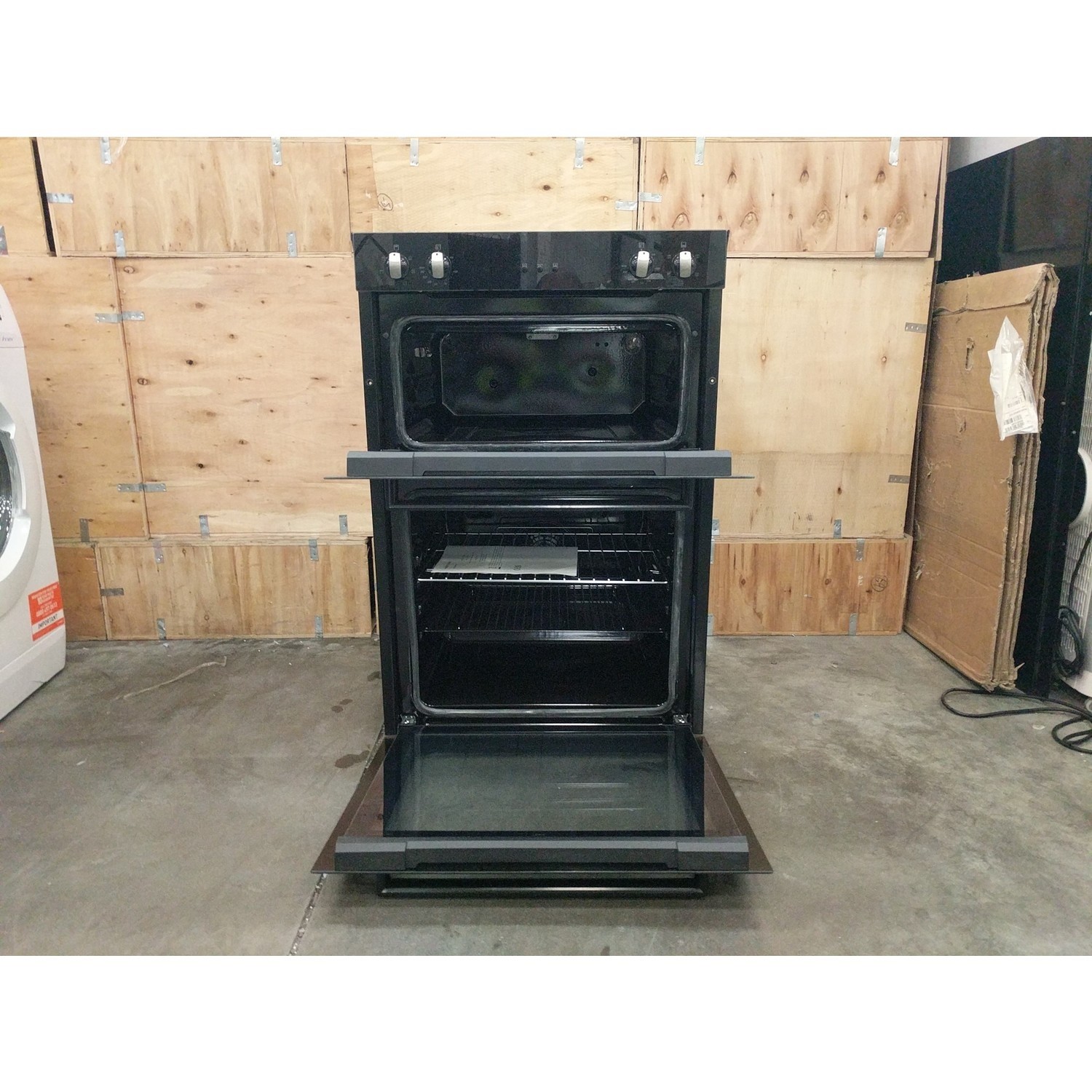 Refurbished electriQ EQDO1BLACK 60cm Double Built In Electric Oven