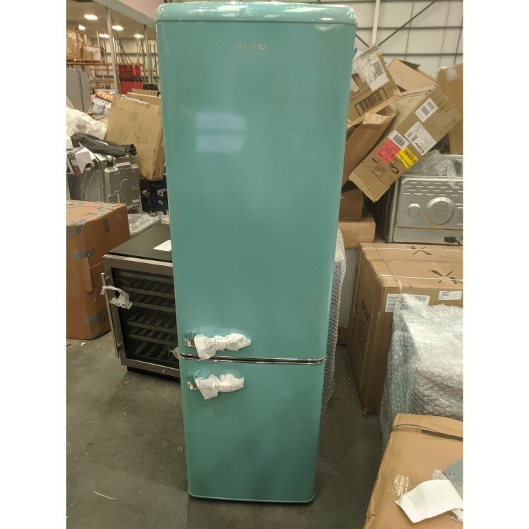 Refurbished electriQ eq6040retroblue 244 Litre 60/40 Retro Freestanding Fridge Freezer in Blue