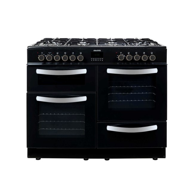 Refurbished electriQ EQRANGE100BLACK 100cm Dual Fuel Range Cooker