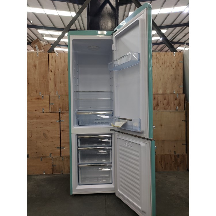 Refurbished electriQ eq6040retroblue Retro Freestanding 244 Litre 60/40 Fridge Freezer Blue