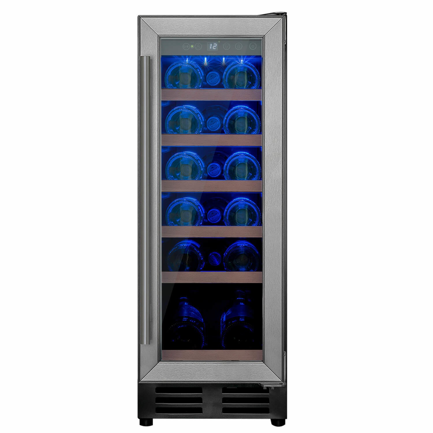 44 bottle dual zone wine cooler in stainless steel