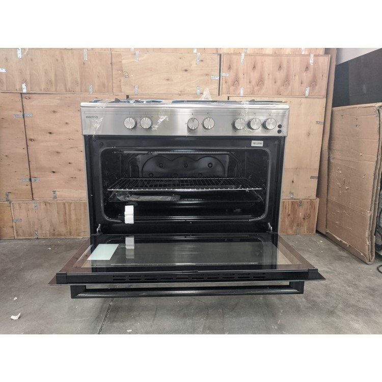 Refurbished electriQ EQRANGE90GASSS 90cm Gas Single Oven Range Cooker Stainless Steel