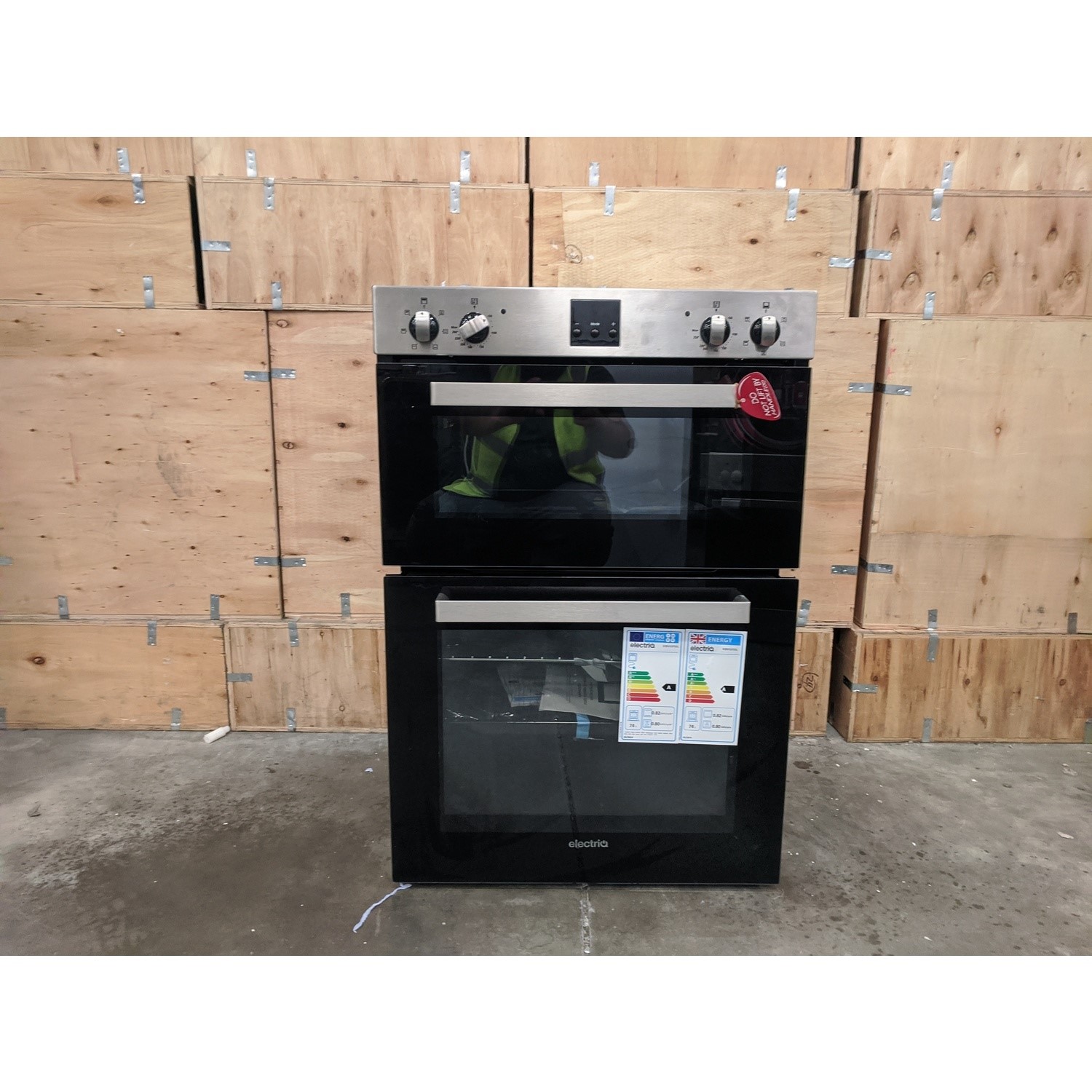 Refurbished electriQ EQDO1STEEL 60cm Double Built In Electric Oven
