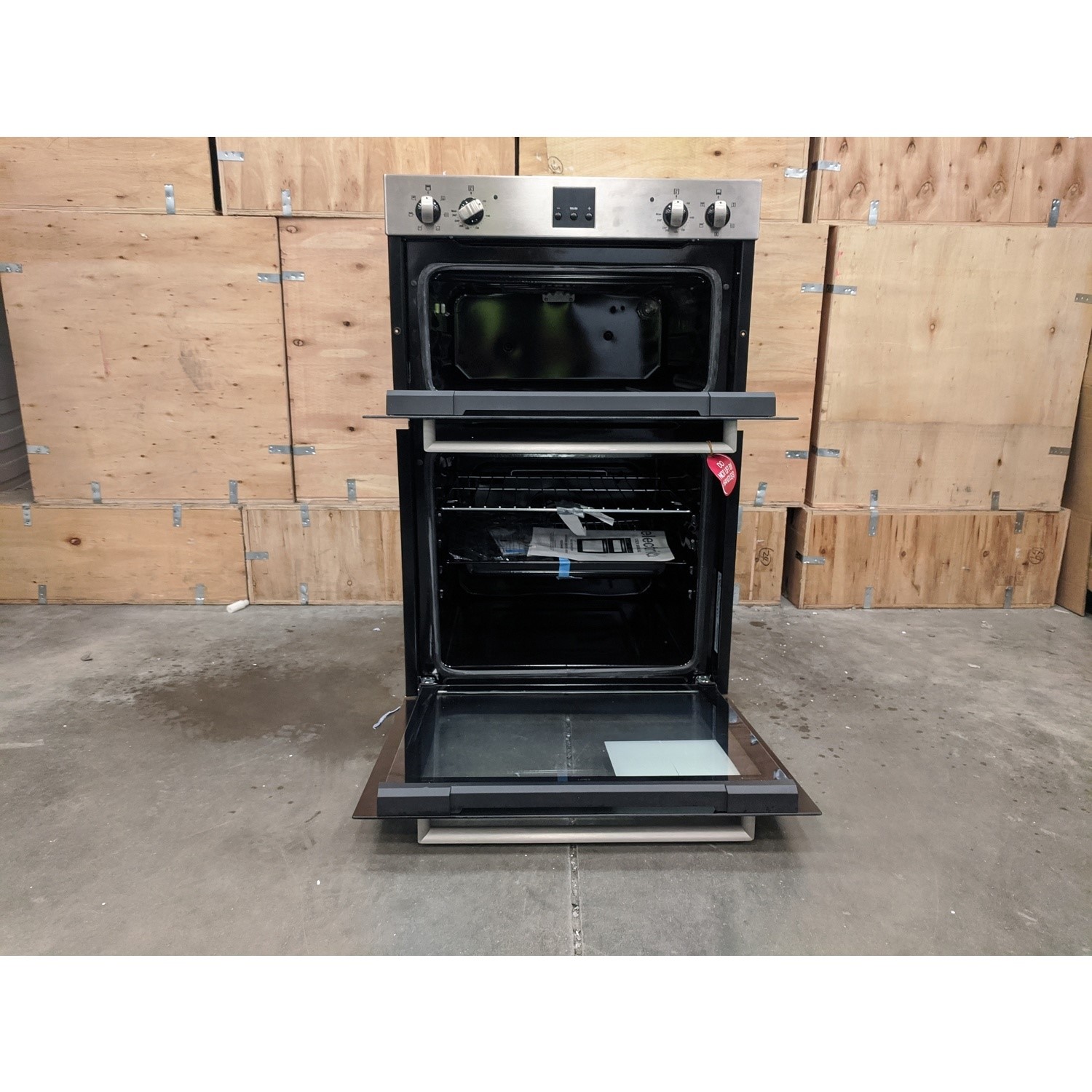 Refurbished electriQ EQDO1STEEL 60cm Double Built In Electric Oven