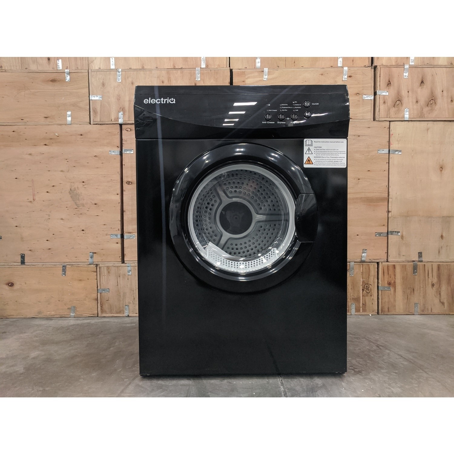 Refurbished eelctriQ Eiqtd7black Freestanding Vented 7KG Tumble Dryer Black electriQ