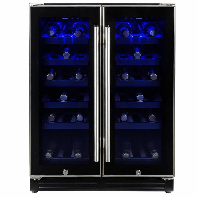 Refurbished electriQ EQWINECH60DD Freestanding 36 Bottle  Dual Zone Under Counter Wine Cooler Stainless Steel