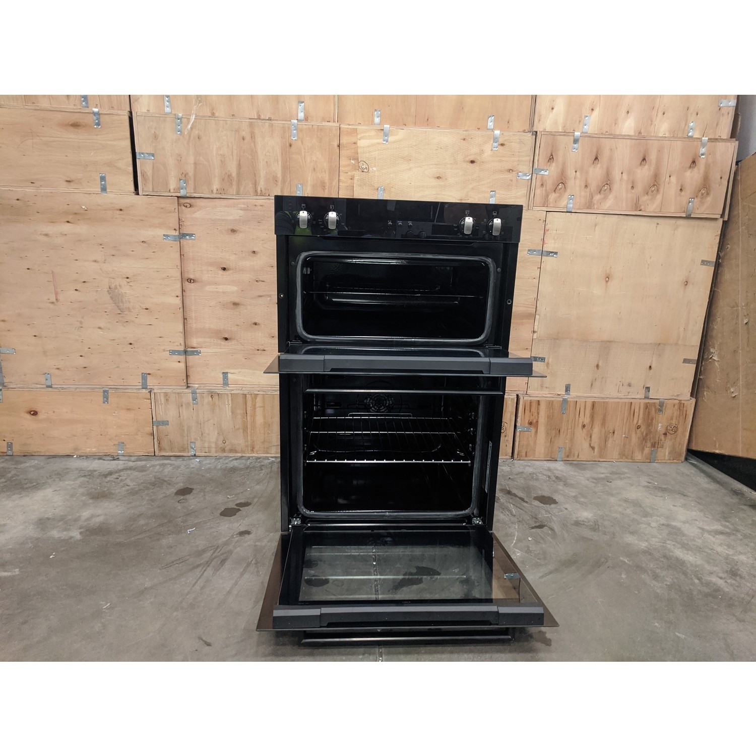 Refurbished electriQ EQDO1BLACK 60cm Double Built In Electric Oven