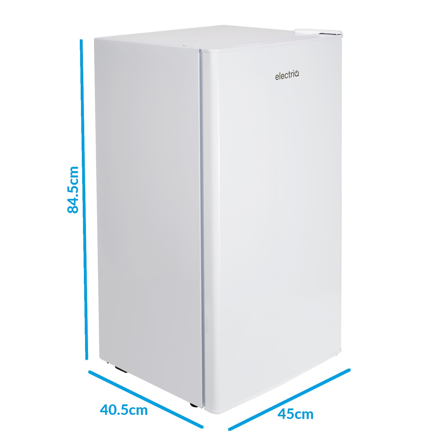 Refurbished electriQ 62 Litre Freestanding Under Counter Fridge with Ice Box 84.5cm Tall 45cm