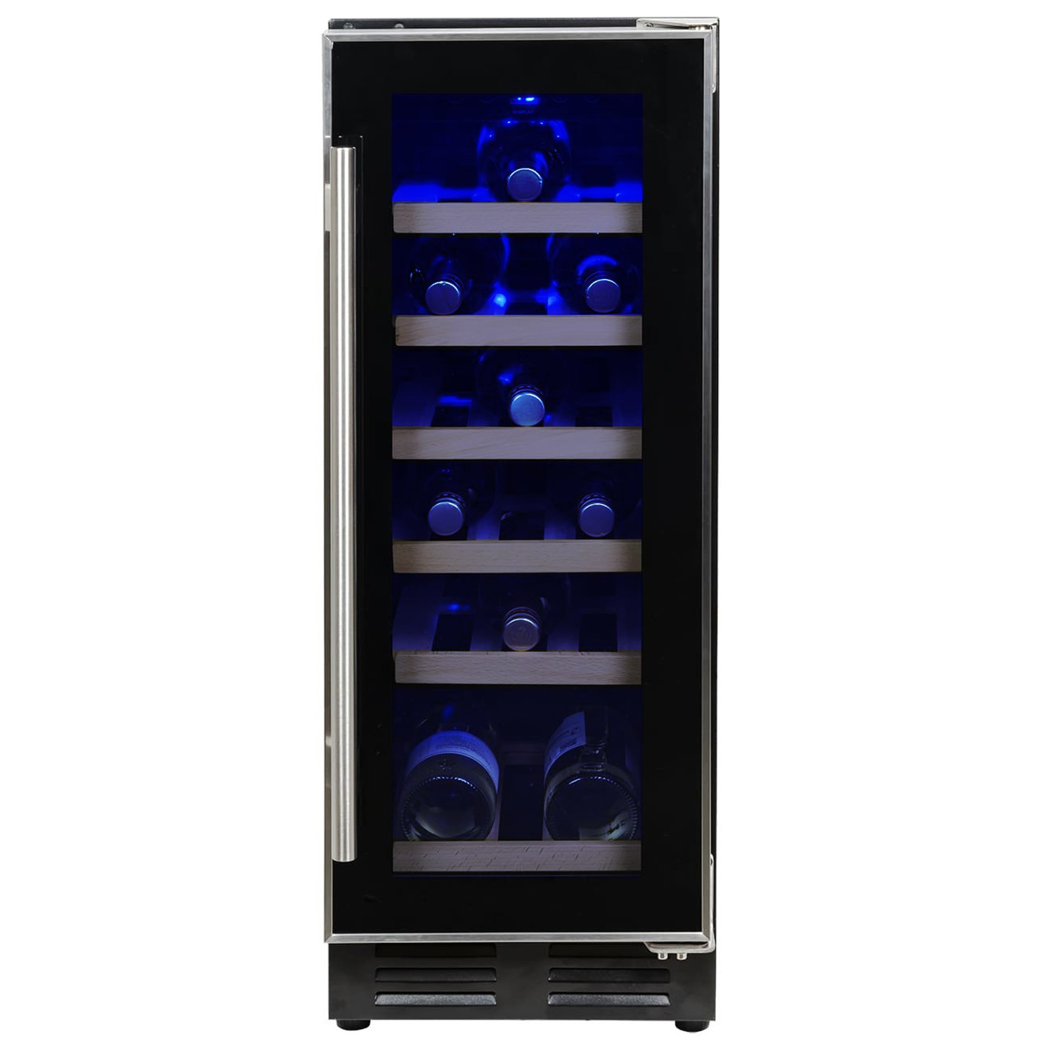 electriQ 30cm Wide 18 Bottle Wine Cooler Stainless Steel/Black 