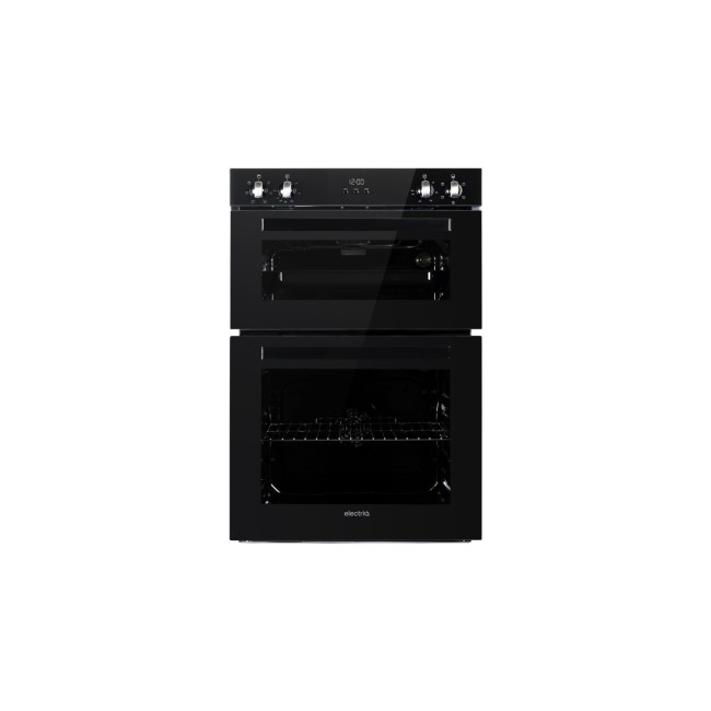 electriQ BuiltIn Electric Double Oven Black electriQ
