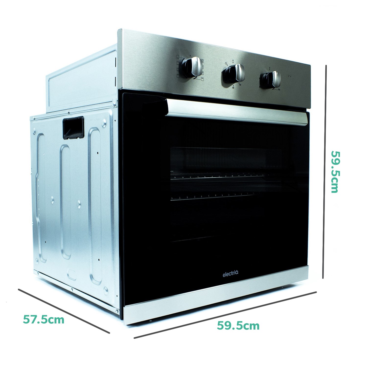 electriQ Plug In Electric Fan Assisted Single Oven Stainless Steel