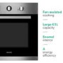 Refurbished electriQ EQOVENM2 60cm Single Built In Electric Oven Stainless Steel