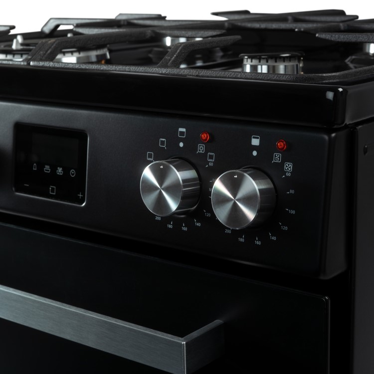 electriQ 60cm Dual Fuel Mini Range Cooker - Black
