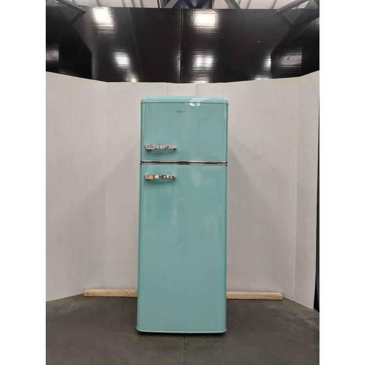 Refurbished electriQ eqretrotmblue Freestanding 208 Litre 80/20 Fridge Freezer Blue
