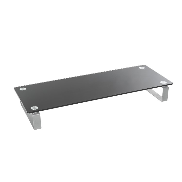 Premium Glass Monitor And Notebook Stand / Riser - Black