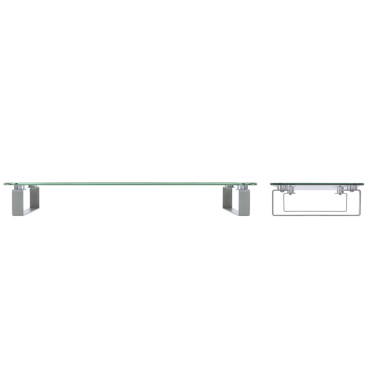Premium Glass Monitor And Notebook Stand / Riser - Black