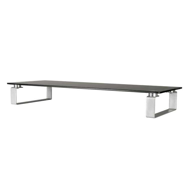 Premium Glass Monitor And Notebook Stand / Riser - Black