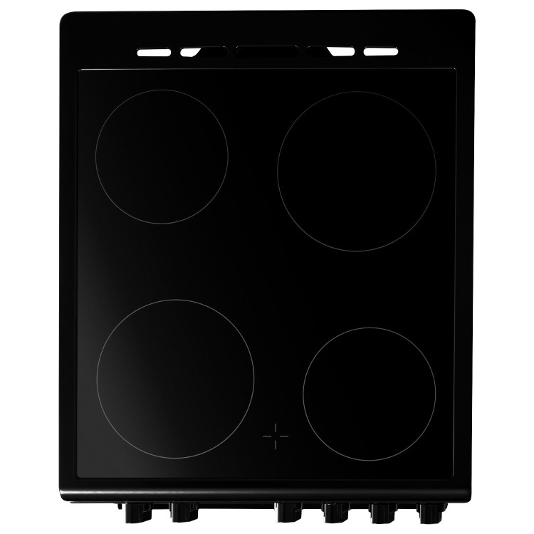 Refurbished electriQ EQEC50B3 50cm Double Cavity Electric Cooker with Ceramic Hob Black