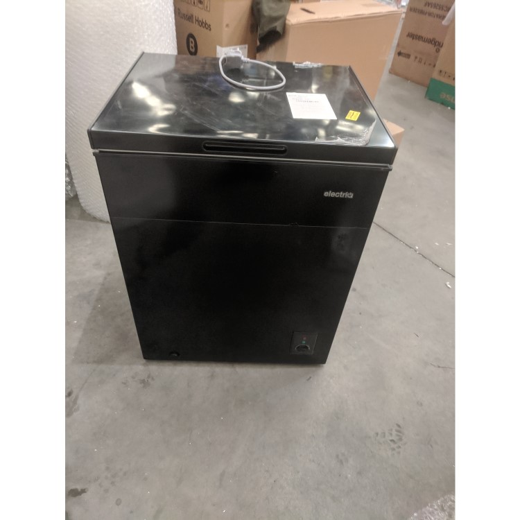 Refurbished electriQ EIQCHEST141LEDBLACK Freestanding 141 Litre Chest Freezer Black