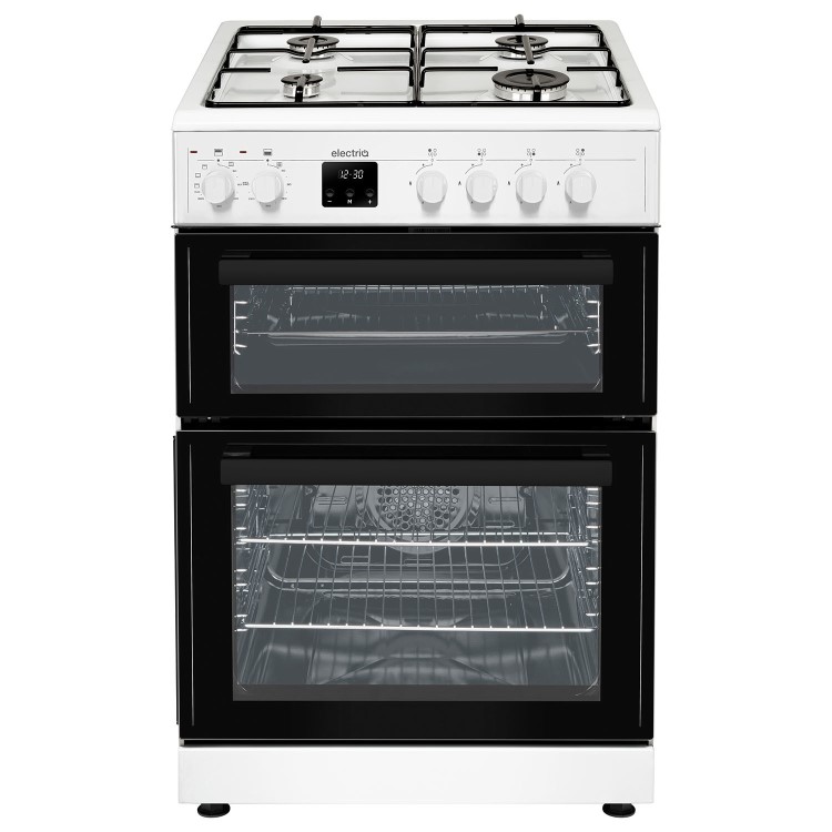 Refurbished electriQ EQDFC360WH 60cm Dual Fuel Cooker with Double Oven White